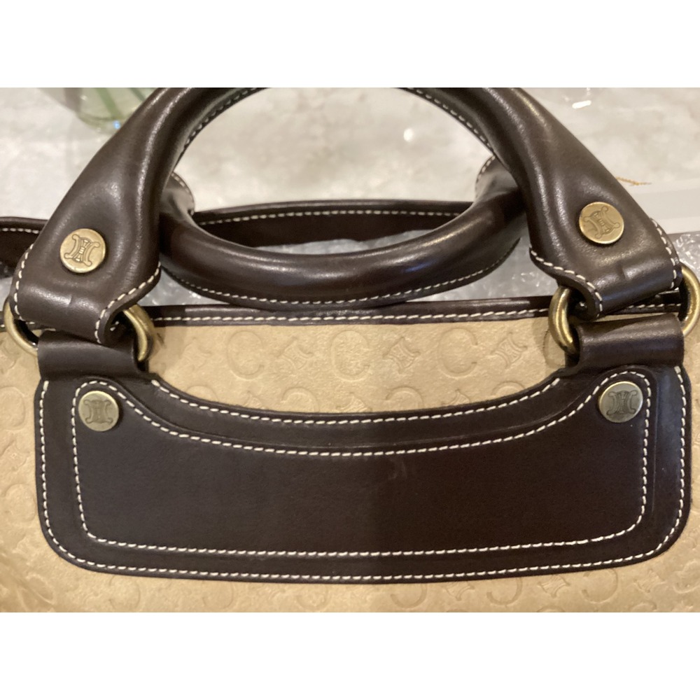 Celine Macadam Logo Print Boston Satchel Top Handle Bag Designer Purse - Picture 7 of 16